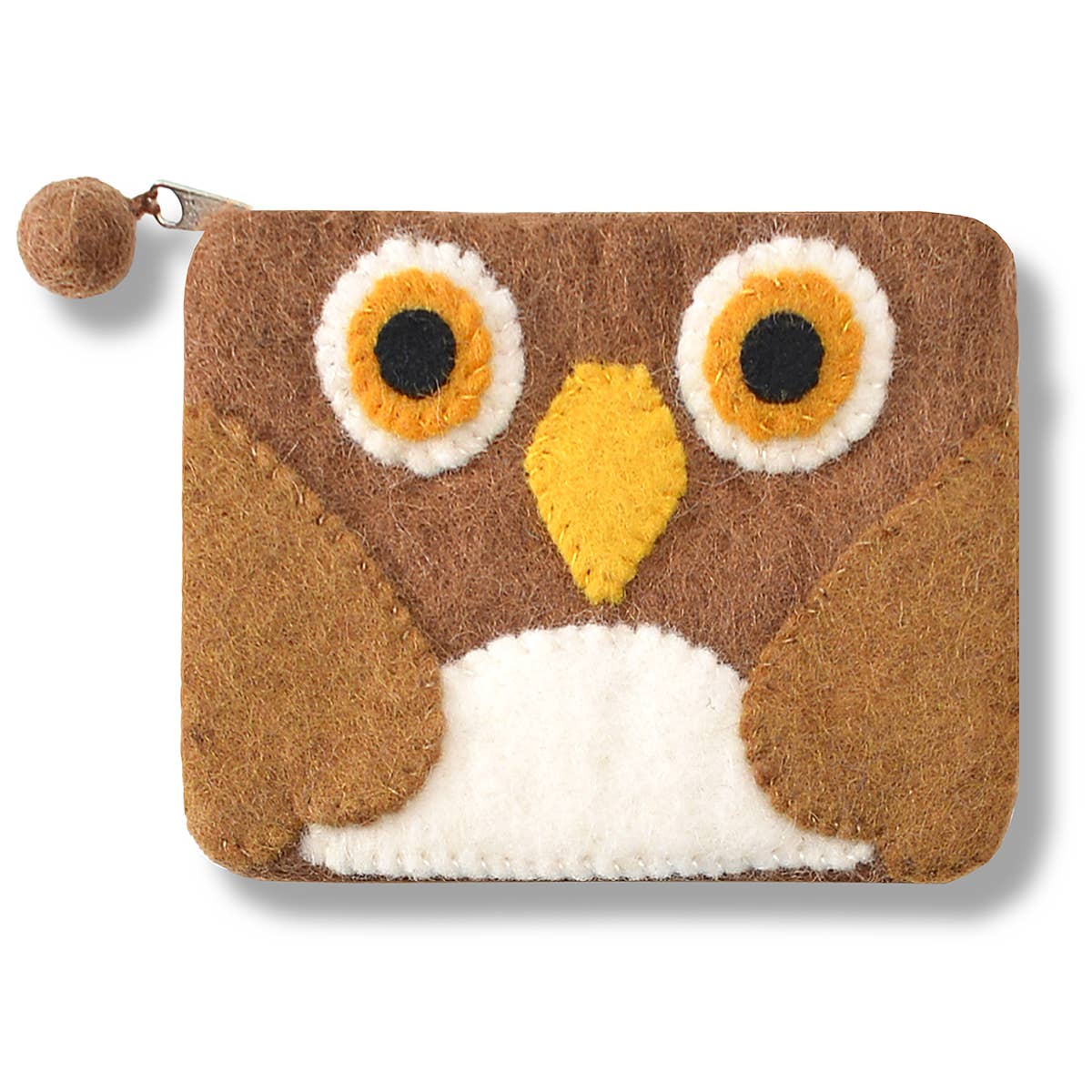 Owl Faced Square Design Coin Purse
