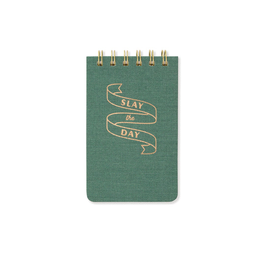 Twin Wire Notepad - Green "Slay The Day"