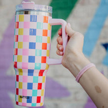 Load image into Gallery viewer, Multicolored Checkered Coffee Tumbler Cup: Multi Checker
