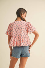 Load image into Gallery viewer, Cutie Floral Tie Front Top
