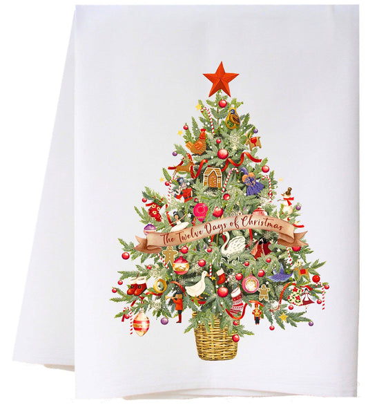 TWELVE DAYS TREE FLOUR SACK TOWEL
