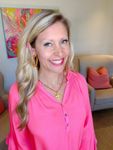Load image into Gallery viewer, Pink Studded Hoops
