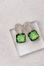 Load image into Gallery viewer, Retro Pave Crystal and Peridot Gum Drop Earrings
