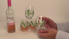 Load and play video in Gallery viewer, Lily of the Valley Stemless Wine Glass
