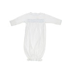 Sweetly Smocked Greeting Gown Worth Avenue White/Buckhead Blue TBBC