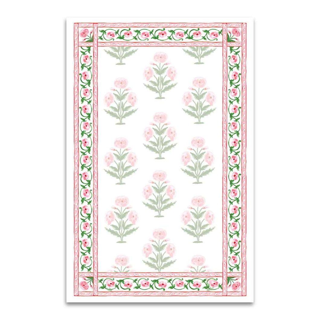 Mughal Blooms Notepad, Pink