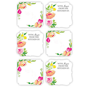 Die-Cut Sticker Sheets-Handpainted Floral with Love from the Kitchen of